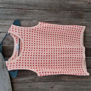 Coldwater Creek Pink and White Patterned Tank Top